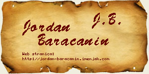 Jordan Baračanin vizit kartica
